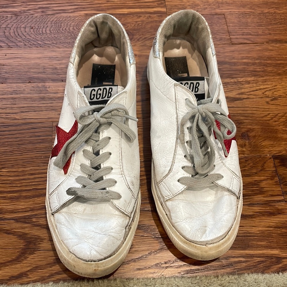 AUTHENTIC Gold Goose May Style. Size 40. Super worn, reflected in the price.